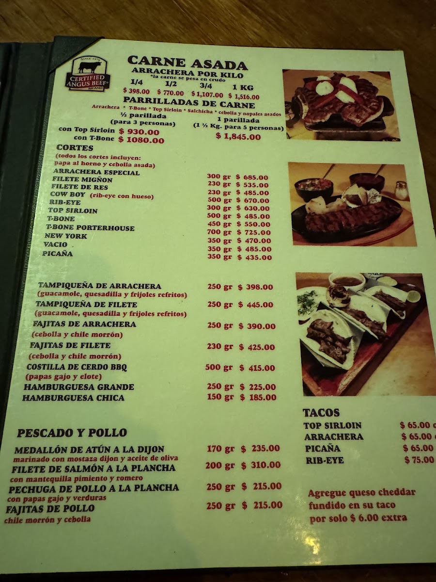 El Vaquero Menu - Image 2
